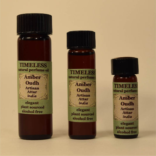TIMELESS Amber Oudh Attar has a warm, sweet, musky, woody aroma, which evokes softness and beauty.