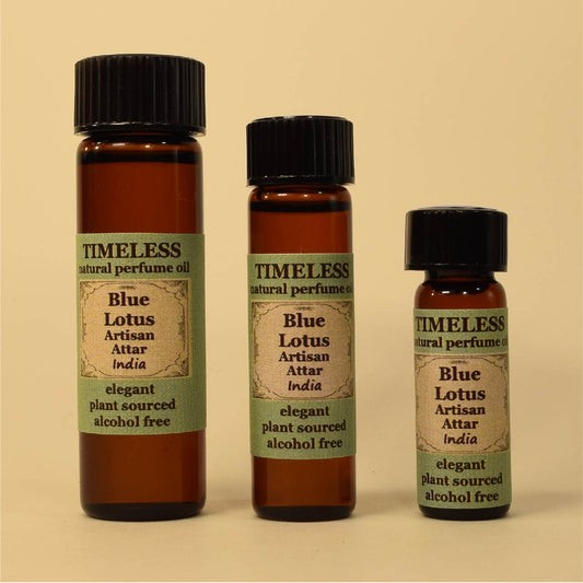 TIMELESS Blue Lotus Attar has an intense, sweet floral fragrance which exudes a sense of depth and mystery.  In Eastern religions, the lotus flower symbolizes spiritual and psychological perfection, and is associated with purity and beauty.