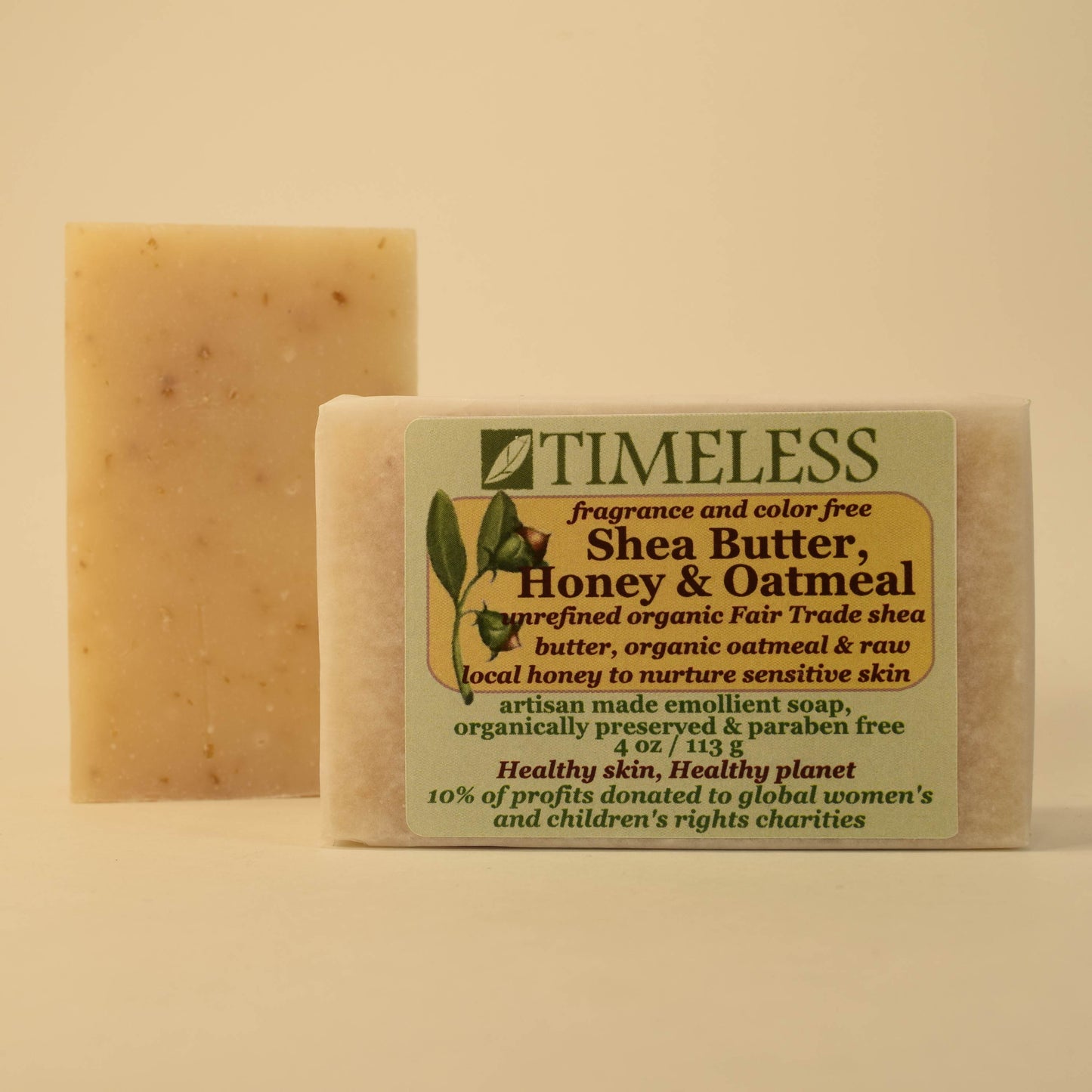 Organic Shea Butter Bar Soap - Shea Butter, Honey & Oatmeal