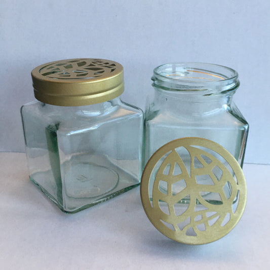 Square Glass Candle Jar - set of 4