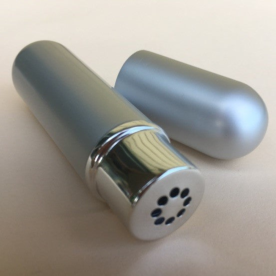 Aromatherapy nasal inhaler, refillable aluminum