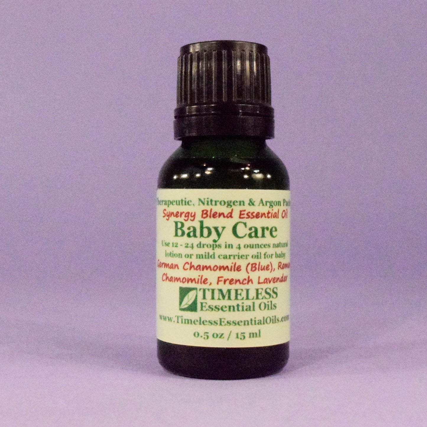 TIMELESS Essential Oils Baby Care Synergy Blend, safe for children over 12 months.