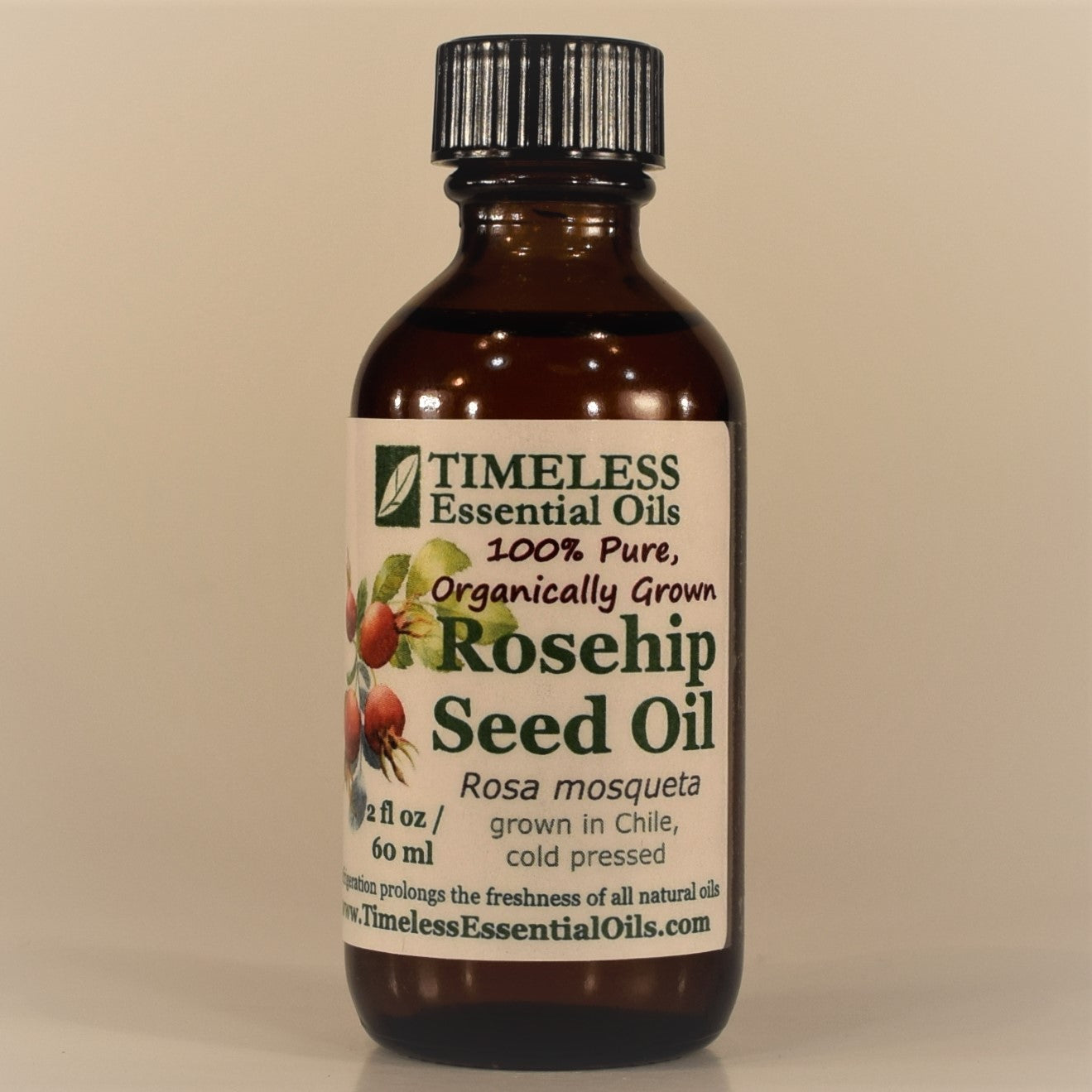 TIMELESS Organic Rosehip Seed Oil is antioxidant, emollient and regenerative.  Promotes healthy scar formation and supports regeneration of damaged skin from a variety of causes.  Helps revitalize brittle nails and dry, damaged hair. 
