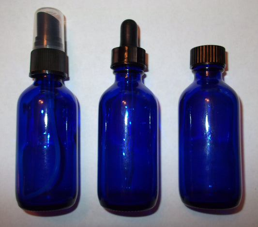 Cobalt blue glass bottles